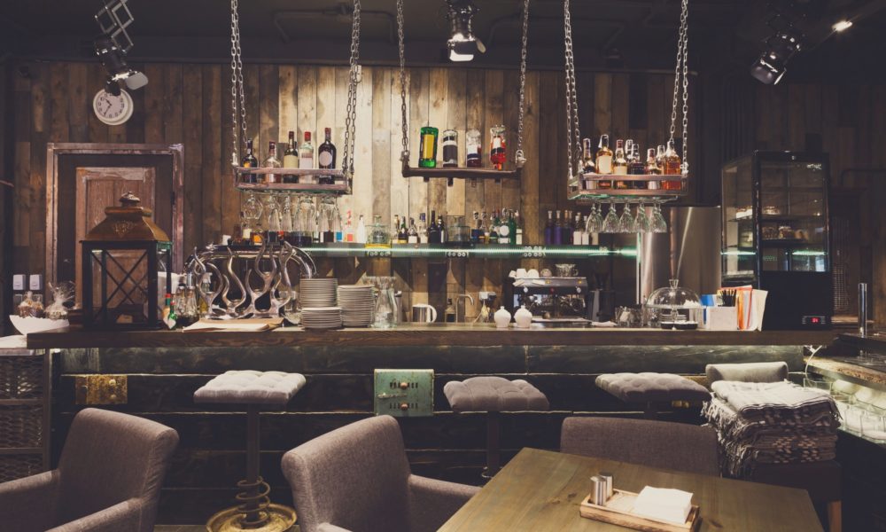 Interior of cozy restaurant, loft style